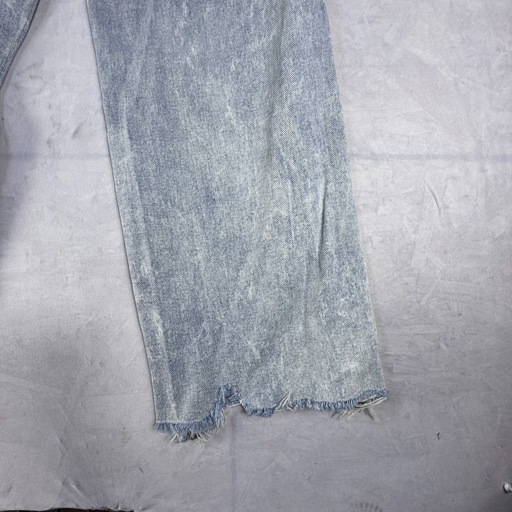 PacSun Womens Baggy Jeans Blue Denim 5-Pocket Raw Hem Light Wash Whisker 26 - Picture 13 of 16